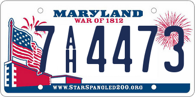 MD license plate 7AH4473