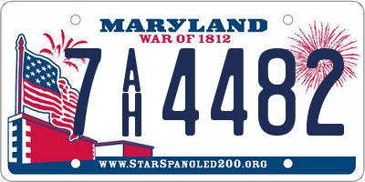 MD license plate 7AH4482