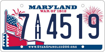 MD license plate 7AH4519