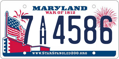 MD license plate 7AH4586