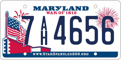 MD license plate 7AH4656