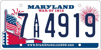 MD license plate 7AH4919
