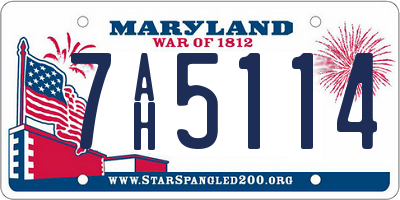 MD license plate 7AH5114