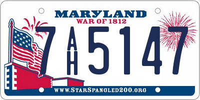 MD license plate 7AH5147