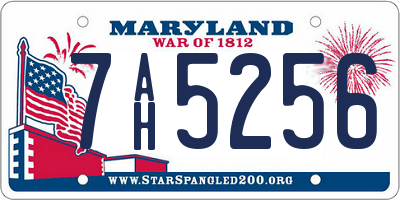 MD license plate 7AH5256