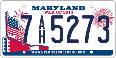 MD license plate 7AH5273
