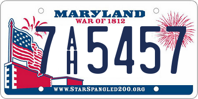 MD license plate 7AH5457