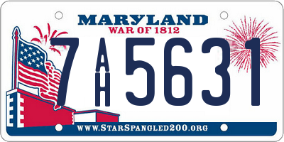MD license plate 7AH5631