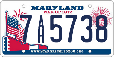 MD license plate 7AH5738