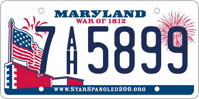 MD license plate 7AH5899