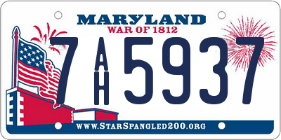 MD license plate 7AH5937