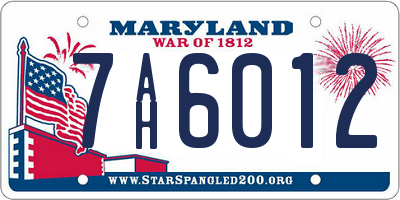 MD license plate 7AH6012