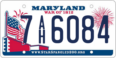MD license plate 7AH6084