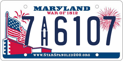 MD license plate 7AH6107