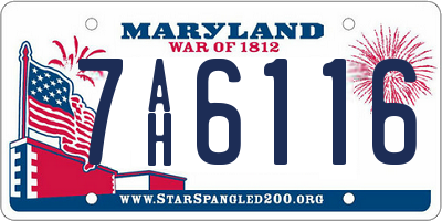 MD license plate 7AH6116