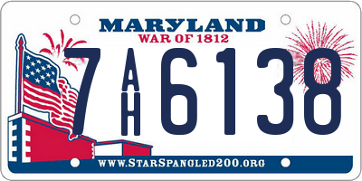 MD license plate 7AH6138