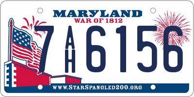 MD license plate 7AH6156