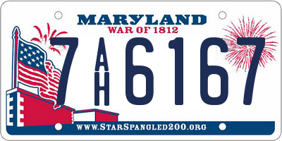 MD license plate 7AH6167