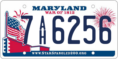 MD license plate 7AH6256