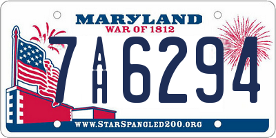 MD license plate 7AH6294