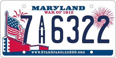 MD license plate 7AH6322