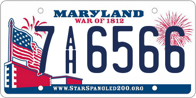 MD license plate 7AH6566