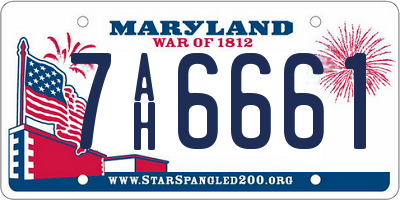 MD license plate 7AH6661