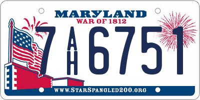 MD license plate 7AH6751
