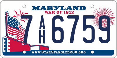 MD license plate 7AH6759