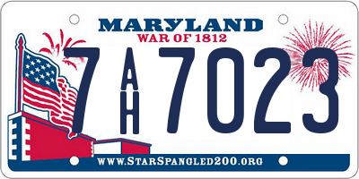 MD license plate 7AH7023