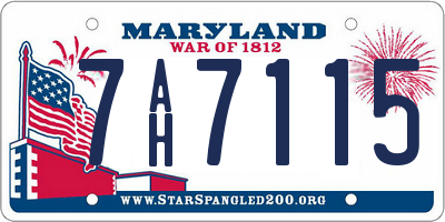 MD license plate 7AH7115