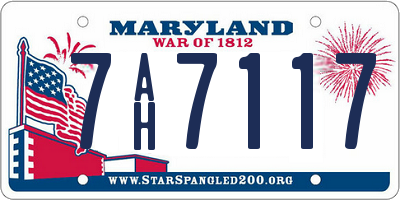 MD license plate 7AH7117