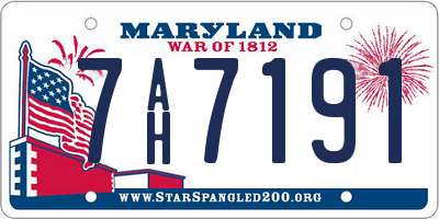 MD license plate 7AH7191