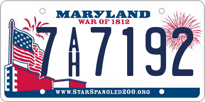 MD license plate 7AH7192