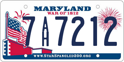 MD license plate 7AH7212
