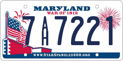 MD license plate 7AH7221