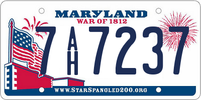 MD license plate 7AH7237