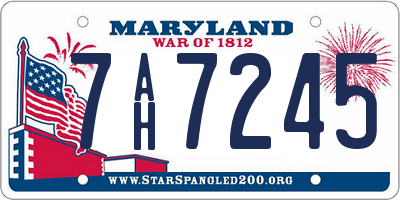 MD license plate 7AH7245