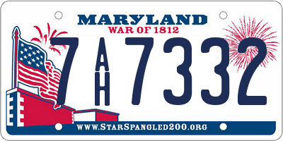 MD license plate 7AH7332