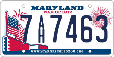 MD license plate 7AH7463