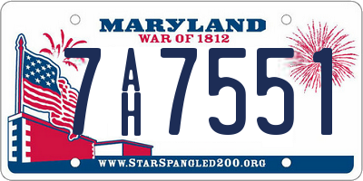 MD license plate 7AH7551