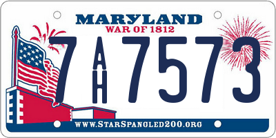 MD license plate 7AH7573