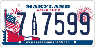MD license plate 7AH7599