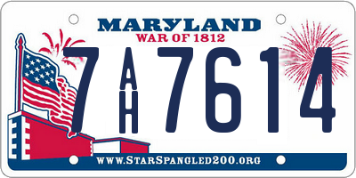 MD license plate 7AH7614