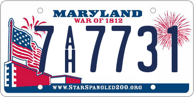 MD license plate 7AH7731