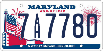 MD license plate 7AH7780