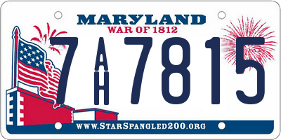 MD license plate 7AH7815