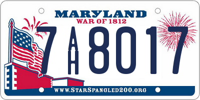 MD license plate 7AH8017