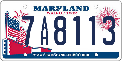 MD license plate 7AH8113