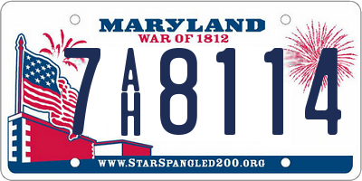 MD license plate 7AH8114